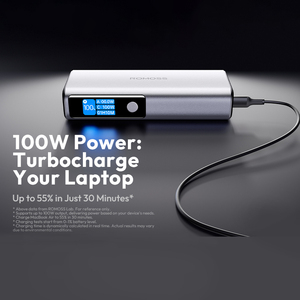 <span class=keywords><strong>ROMOSS</strong></span> แบตเตอรี่สำรองสำหรับแล็ปท็อปและโทรศัพท์ความจุสูง20000mAh พร้อมอะลูมิเนียมอัลลอยระดับพรีเมียมและเอาต์พุต130W - Product Image 2