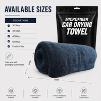 Microfibre torsadée double couche à boucles, sans peluches, 1200gsm 1400GSM 1600GSM, 60x90cm, pour séchage automobile, haute qualité, vente en gros