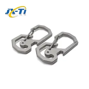 Alat EDC Kait Gantungan Kunci Multifungsi, Carabiner Gantungan Kunci Kekuatan Tinggi Bahan Titanium untuk Memanjat