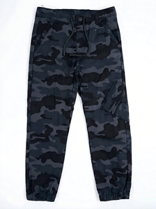 <span class=keywords><strong>Pantaloni</strong></span> Cargo Jogger OEM ODM in Twill Camouflage Grigio Scuro da Ragazzo, Casual Streetwear <span class=keywords><strong>con</strong></span> Polsini e Coulisse Elastica 100% Cotone - Product Image 5