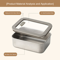 Boîte à lunch bento en titane pur, écologique, portable, anti-fuite, pour adultes, récipient de stockage alimentaire pour réfrigérateur