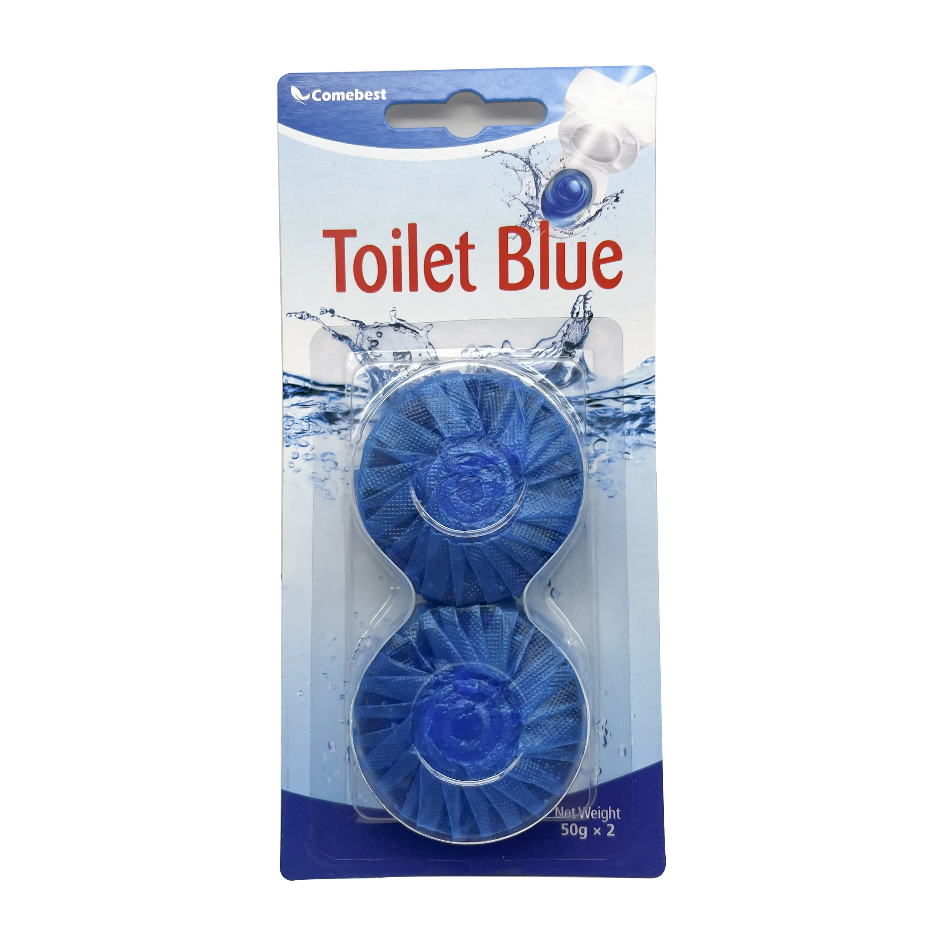 Limpador atacado de tigela de vaso sanitário, de alta qualidade, bolha azul, bloco de desodorante, limpador 50g * 2