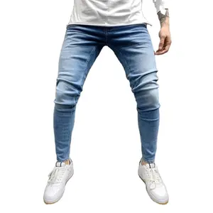 Jeans en denim de couleur unie pour hommes, jeans skinny de haute qualité pour hommes, nouvelle collection printemps et automne