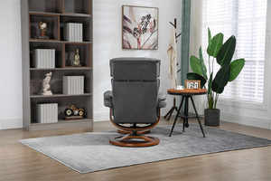 Vente de chaises inclinables en tissu <span class=keywords><strong>chamois</strong></span> Base en bois Fauteuil inclinable TV manuel pivotant avec repose-pieds - Product Image 6