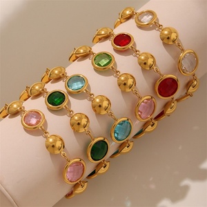 Pulsera de Acero Inoxidable Impermeable con Diseño Geométrico de Cristales, Ideal para Fiestas y Mamás, ¡Venta Caliente! - Product Image 1