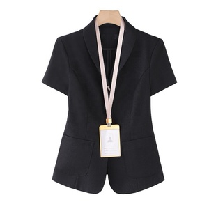 Costume d'été <span class=keywords><strong>professionnel</strong></span> pour femmes robe à manches courtes bouton décoration pour travail bijouterie hôtel réception gestionnaire tenue - Product Image 6