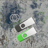 Wooolken 16GB USB 2.0 Memoria Flash Metálica Paquete de 2 Negro y Verde para computadora