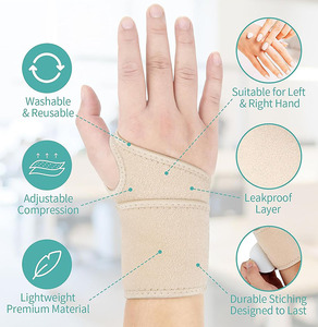 Vendaje de compresión de aceite de ricino para muñeca y mano, ajustable y reutilizable, para alivio del síndrome carpiano - Product Image 3