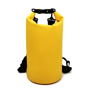 定制户外露营海洋2L 3L 5L 15L 20L 30L黄色圆柱形包装袋防水干袋