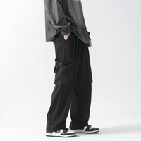 Unisex Lightweight Herren Casual Baggy Cargo Street Hose Flache Tasche Fallschirm hose mit Kordel zug mit mittlerer Taille