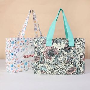 Sac fourre-tout en toile de coton personnalisé à impression numérique pleine page, horizontal, 12 oz, grande capacité, avec fond et côtés, pour femme - Product Image 1