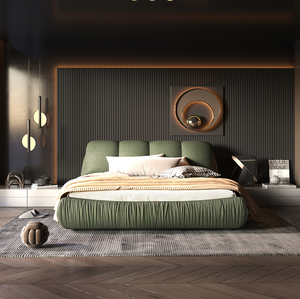 Modern Queen Size Luxury Upholstered Adjustable Platform <b>Bed</b> with Oversized Tufted Padded Backrest and Solid Wood Frame - Product Image 1