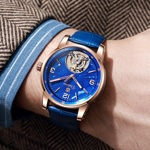 Nuovo <span class=keywords><strong>Orologio</strong></span> Meccanico <span class=keywords><strong>Automatico</strong></span> da Uomo con Quadrante Smaltato, Cassa in Acciaio Inossidabile da 41mm, <span class=keywords><strong>Cinturino</strong></span> in Vera <span class=keywords><strong>Pelle</strong></span>, con Indicazione della Settimana - Product Image 3