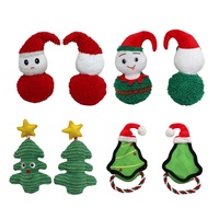 Vente en gros d'arbres de Noël Père Noël jouets pour animaux de compagnie jouets pour chiens de compagnie Wit Squeaker jouets sur le thème de Noël