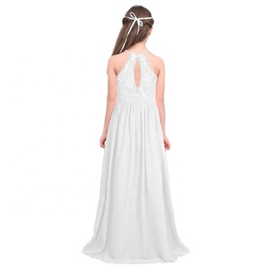 Robes de Filles d'Honneur Fleurs de Luxe, Robe de Soirée Enfant Princesse sans Manches en Dentelle et Chiffon pour Anniversaire, Mariage, Cérémonie de 4 à 16 Ans - Product Image 3