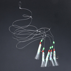 Set di 5 Ami da <span class=keywords><strong>Pesca</strong></span> in Acciaio con Ardiglione per Sgombri, Spigole e Merluzzo, Attrezzatura per <span class=keywords><strong>Pesca</strong></span> in Mare e da Barca - Product Image 4