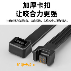 Bridas para cables de PP resistentes a ácidos y álcalis, 1.13 mm, negras, para uso industrial - Product Image 3