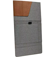 Trifold A5 PU Faux Leather + Fabric Padfolio Folder Notebook holder portafolio caso personalizado en relieve logo documento carpeta de archivos