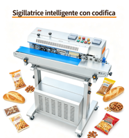 Machine de codage et de scellage automatique intelligente à jet d'encre, scelleuse à bande continue avec imprimante de date pour l'emballage de sacs et pochettes
