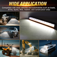 Nouvelle barre lumineuse LED tout-terrain bicolore personnalisée 120W 10000 Lumens 12-24V 13/23/34 pouces, ajustement universel, faisceau de câblage pour rétrofit/amélioration