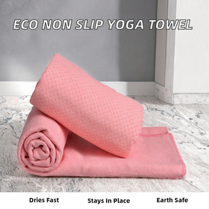 Toalla de Yoga Ecológica Personalizada de Microfibra Antideslizante con Puntos de PVC para Fitness, Venta al Por Mayor - Product Image 2