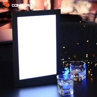 Haute Qualité Restaurant Bar Trois Page Deux Page Une Page En Cuir Illuminé LED Lumière Menu Couverture Titulaire Livre