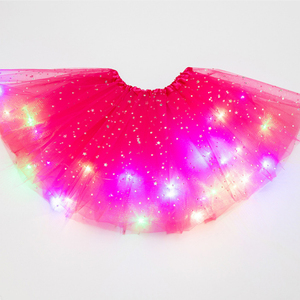 Mode LED lumière rougeoyante enfants filles princesse <span class=keywords><strong>Tutu</strong></span> jupes néon coloré couches Tulle Ballet danse robe courte fête lumineuse - Product Image 6