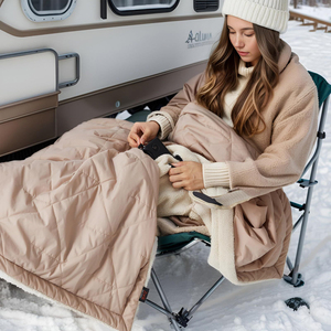 Couverture chauffante électrique en polaire personnalisable, matelassée <span class=keywords><strong>rechargeable</strong></span> à <span class=keywords><strong>batterie</strong></span> imperméable pour la maison, le bureau, le camping et l'hiver - Product Image 4