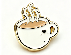 Épinglette magnétique personnalisée en forme de tasse à café, badge en métal émaillé souple, broche en fer pour vêtements, chapeaux et sacs - Product Image 2