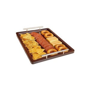Acacia Wood <b>Tray</b> Brown With Handle Lacquered Finish Serving <b>Tray</b> For Bathroom <b>Storage</b> - Product Image 4
