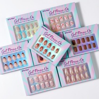 Uñas Postizas Reutilizables con Pegamento, Uñas de Gel Suaves Cortas al por Mayor, Diseño 3D de Lujo Hecho a Mano, Uñas Francesas a Presión y de Gel