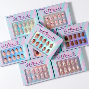 Uñas Postizas Reutilizables con Pegamento, Uñas de Gel Suaves Cortas al por Mayor, Diseño 3D de Lujo Hecho a Mano, Uñas Francesas a Presión y de Gel - Product Image 1