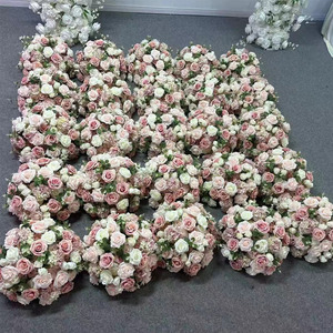 Boule de fleurs artificielles en soie FC102 pour mariage, centre de table, décoration de table, boule de fleurs pour décoration d'événements - Product Image 2