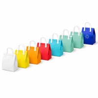 Sac isotherme souple personnalisé avec logo, sac de courses thermique en non-tissé avec doublure en feuille d'aluminium pour voyage et pique-nique