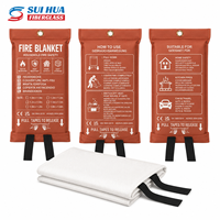 Couverture de sécurité en fibre de verre pour cuisine, résistante à la chaleur, pour urgences incendie, usage domestique, vente en gros, OEM, marché de détail européen