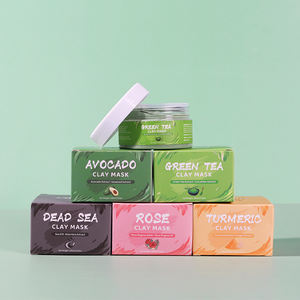 Private Label organik yüz yağ kontrolü ve akne kaldırma pembe zerdeçal YEŞİL ÇAY yüz kil çamur maskesi - Product Image 5