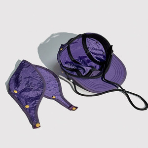 Casquette de course en plein air, idéale pour le trail, le camping, la randonnée en montagne, en polyester, 5 panneaux, visière plate, légère, avec rabat de protection mobile pour le cou - Product Image 6