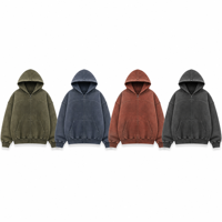 Sweat-shirt à capuche zippé intégral en molleton bouclé épais 450 GSM, délavé aux enzymes, coupe décontractée, streetwear pour homme, vente en gros