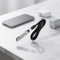 Penjualan Langsung Pabrik Kabel Pengisian Cepat 240W dengan Dudukan Lipat (1.5m) Kabel Pengisi Daya PD Kecepatan Tinggi untuk Ponsel, Tablet, Laptop