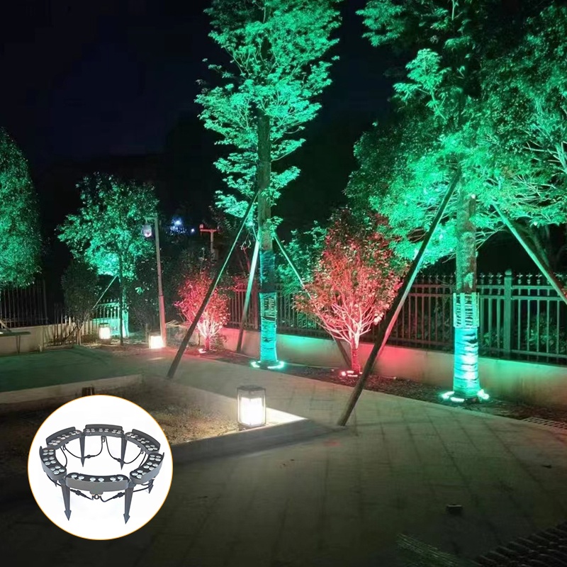 6W12W18W RGB Colorido LED HugTree Luz IP65 Impermeável Ponto Colorido Luz Outdoor Jardim Paisagismo Anel Abraço Árvore Luz