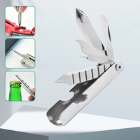 Mini outil 7 en 1 avec tournevis éjecteur de carte SIM ouvre-porte-clés Multitool pour iPhone Samsung téléphone réparation voyage