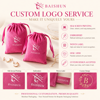 Sac en velours personnalisé recyclable pour bijoux, avec cordon de serrage, idéal pour colliers et boucles d'oreilles, impression sérigraphique douce, vente en gros
