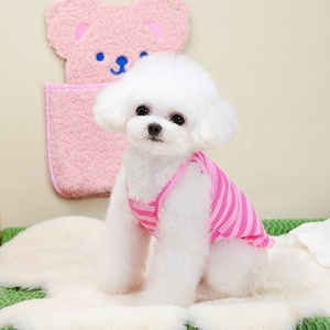 Cute Cotton Dog Tank <strong>Tops</strong> with Striped Pattern and Flower Strawberry Embroidery for Spring and Fall Vest for <strong>Cats</strong> - Product Image 4