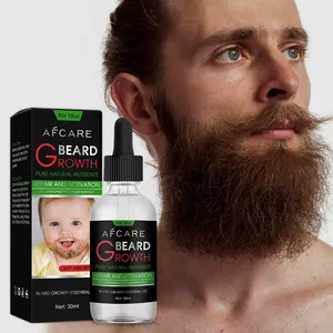 Olio da barba personalizzato all'ingrosso con etichetta privata crescita della barba Cruelty-Free olio per la crescita della barba forte e più veloce per gli uomini