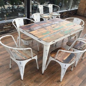 รับชุดเก้าอี้โต๊ะเหล็กระดับโลกในราคาที่ไม่แพงราคาขายส่งตามขอบยุคกลาง - Product Image 3