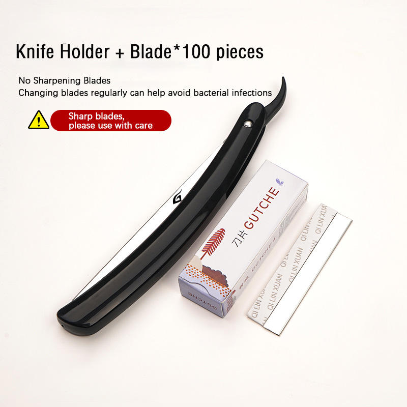 Support de rasoir à manche épais noir K1 + lames * 100