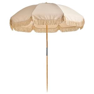 Parapluie de plage de luxe en <span class=keywords><strong>bois</strong></span> avec franges, hauts pompons, accessoire d'extérieur, de fabrication, à la mode, 2022, offre spéciale - Product Image 5