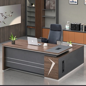 مكتب تنفيذي على شكل حرف L من قشرة الخشب، عصري ومتين وصديق للبيئة، بسعر المصنع، رائج البيع، من جوهوي - Product Image 4
