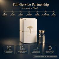 Boîte de luxe personnalisée à double pliage avec gaufrage 3D pour emballage de flacons pharmaceutiques, logo en feuille d'or, marché américain