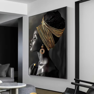 Khách sạn Châu Phi tác phẩm nghệ thuật bức Tranh Chân Dung bức tranh người phụ nữ Châu Phi xinh đẹp ảnh tùy chỉnh Áp phích tác phẩm nghệ thuật in <span class=keywords><strong>Canvas</strong></span> tường nghệ thuật hình ảnh - Product Image 2